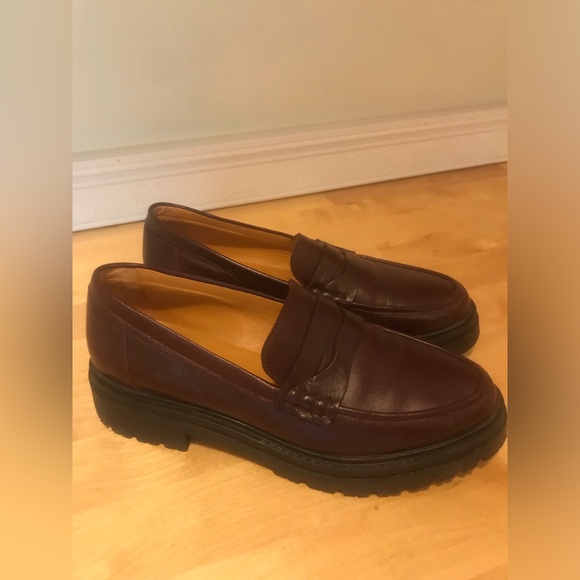 Sezane Albane Loafers Burgundy Leather - Picture 8 of 16